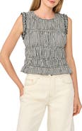 Vince Camuto Shirred Gingham Tank