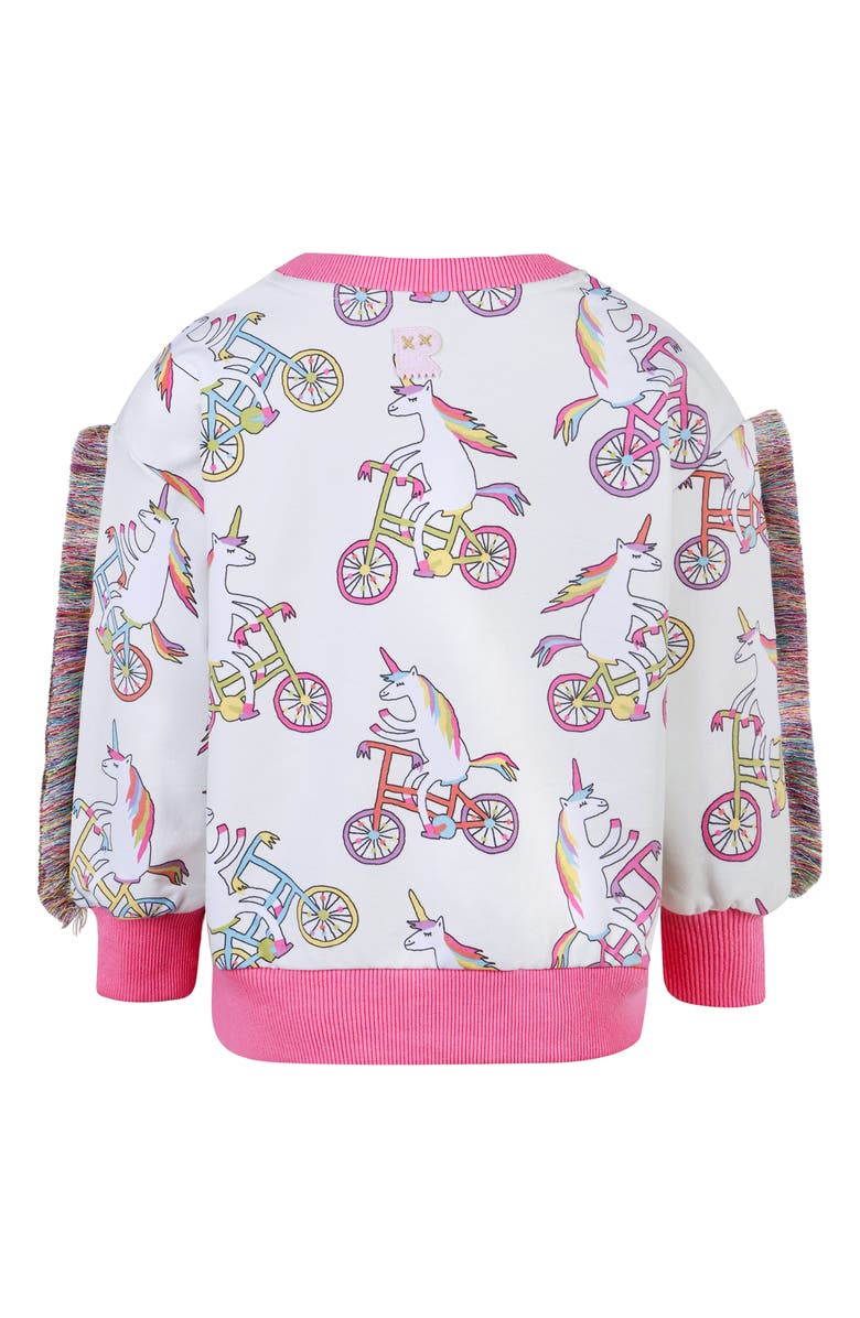 Rock Your Kid Kids
 Funky Fringe Unicorn Print Cotton Sweatshirt, Alternate, color, Cream