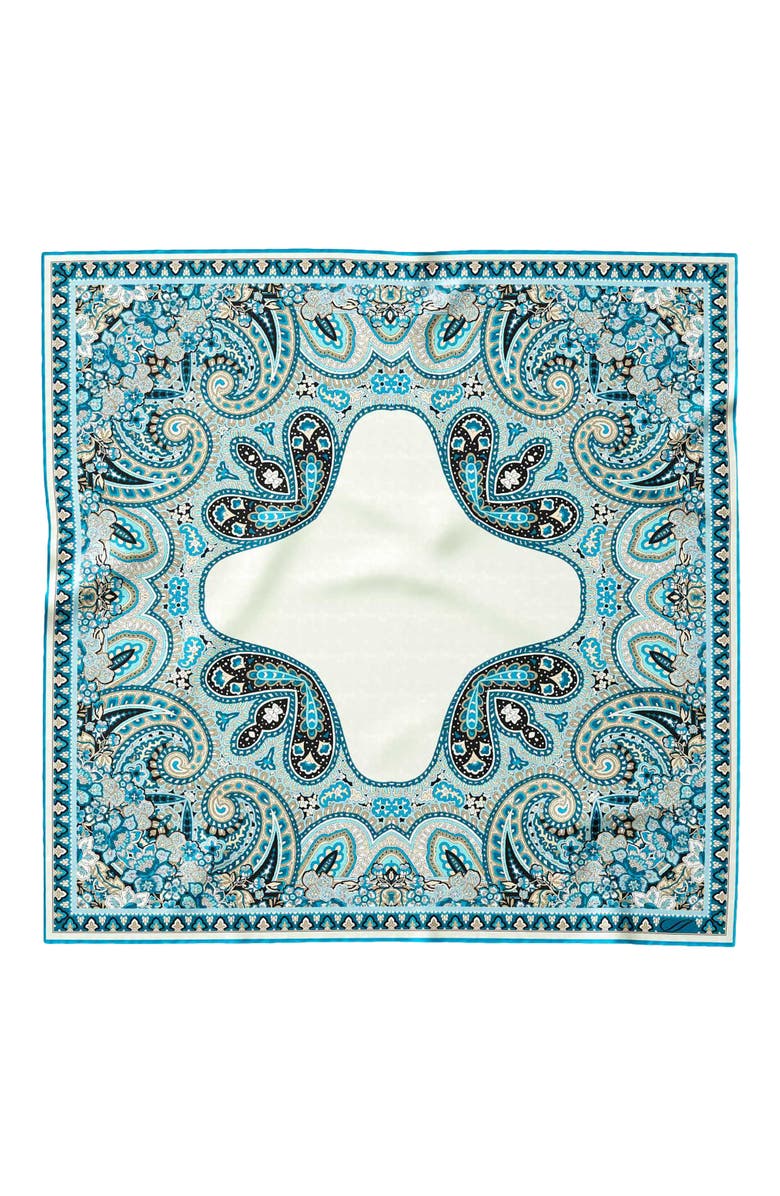 Elizabetta Perugia - Silk Pocket Square for Men, Main, color, Turquoise