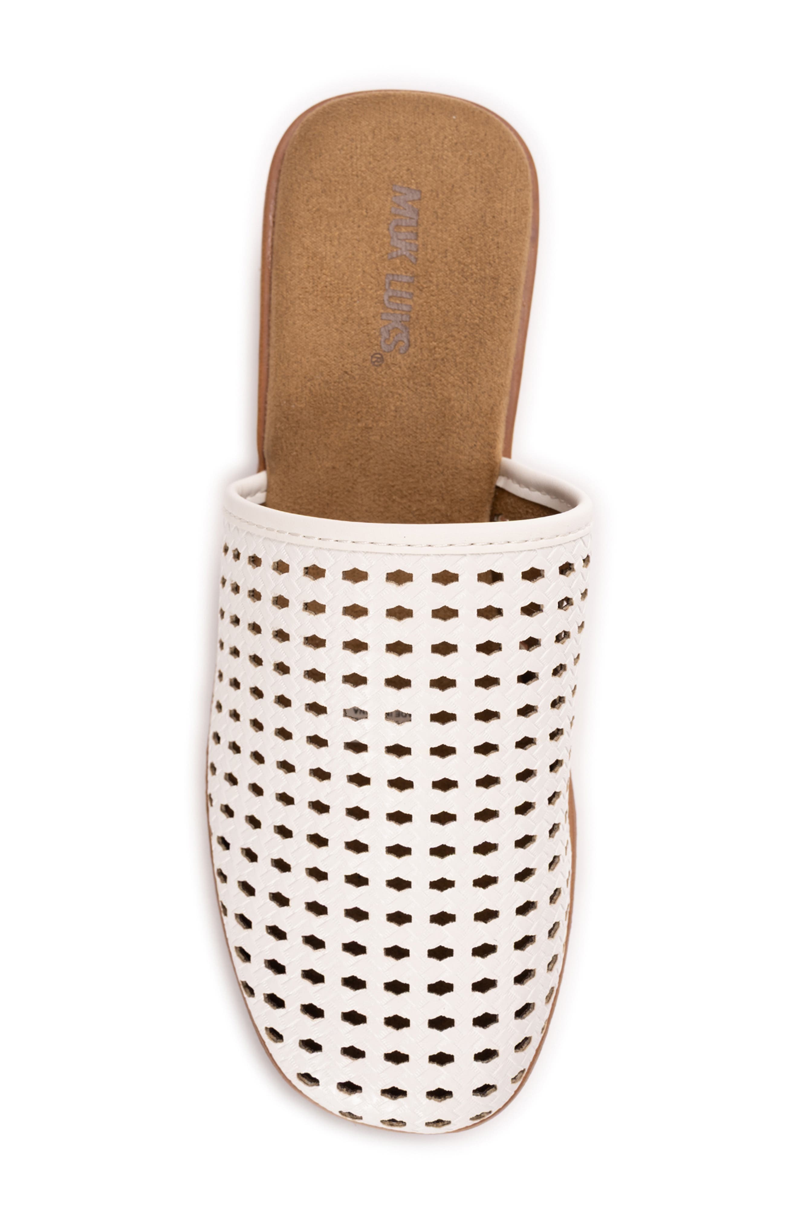 MUK LUKS Callen Platform Clog, Alternate, color, White