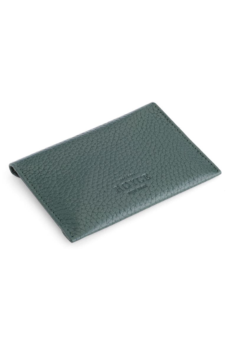 Leather Envelope Card Holder, Alternate, color, DARK GREEN