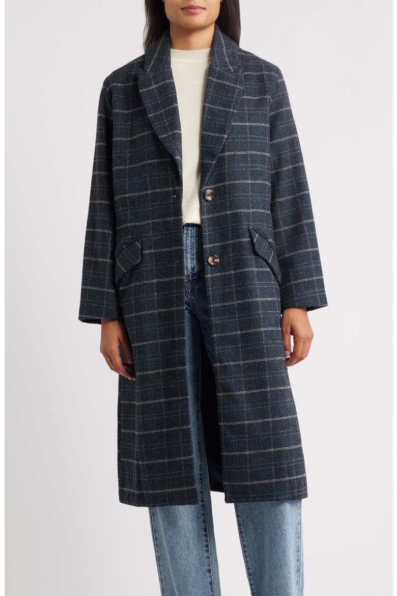 Plaid Coat, Alternate, color, BLUE STONE MULTI