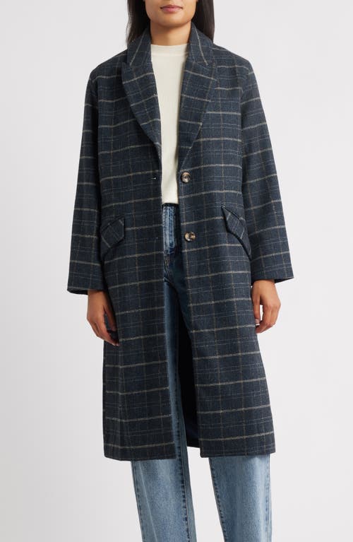 Wit & Wisdom Plaid Coat In Blue
