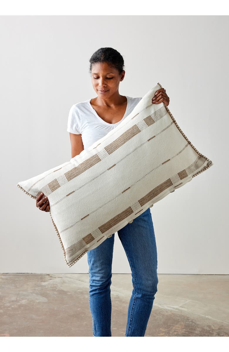 kanju Interiors Fulcrum Oversized Cotton Lumbar Pillow - Cover Only, Main, color, Patina