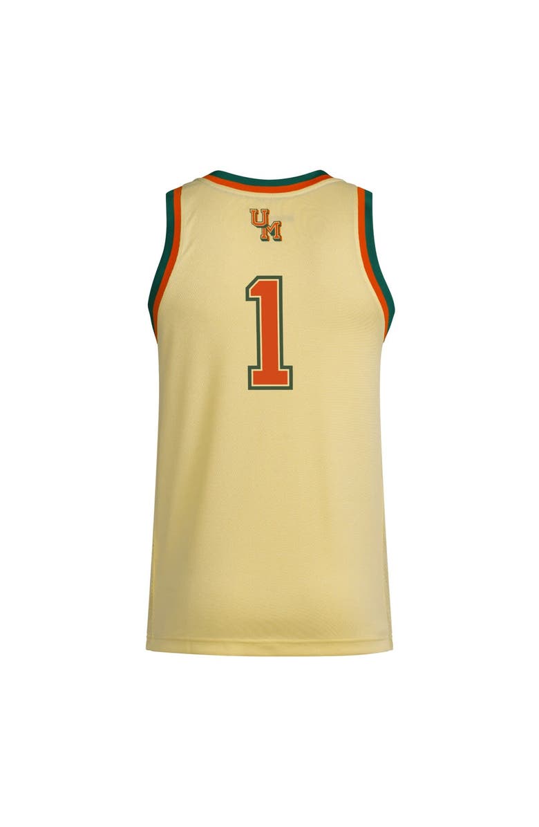 adidas Men's adidas #1 Yellow Miami Hurricanes Swingman Jersey, Alternate, color, Yellow