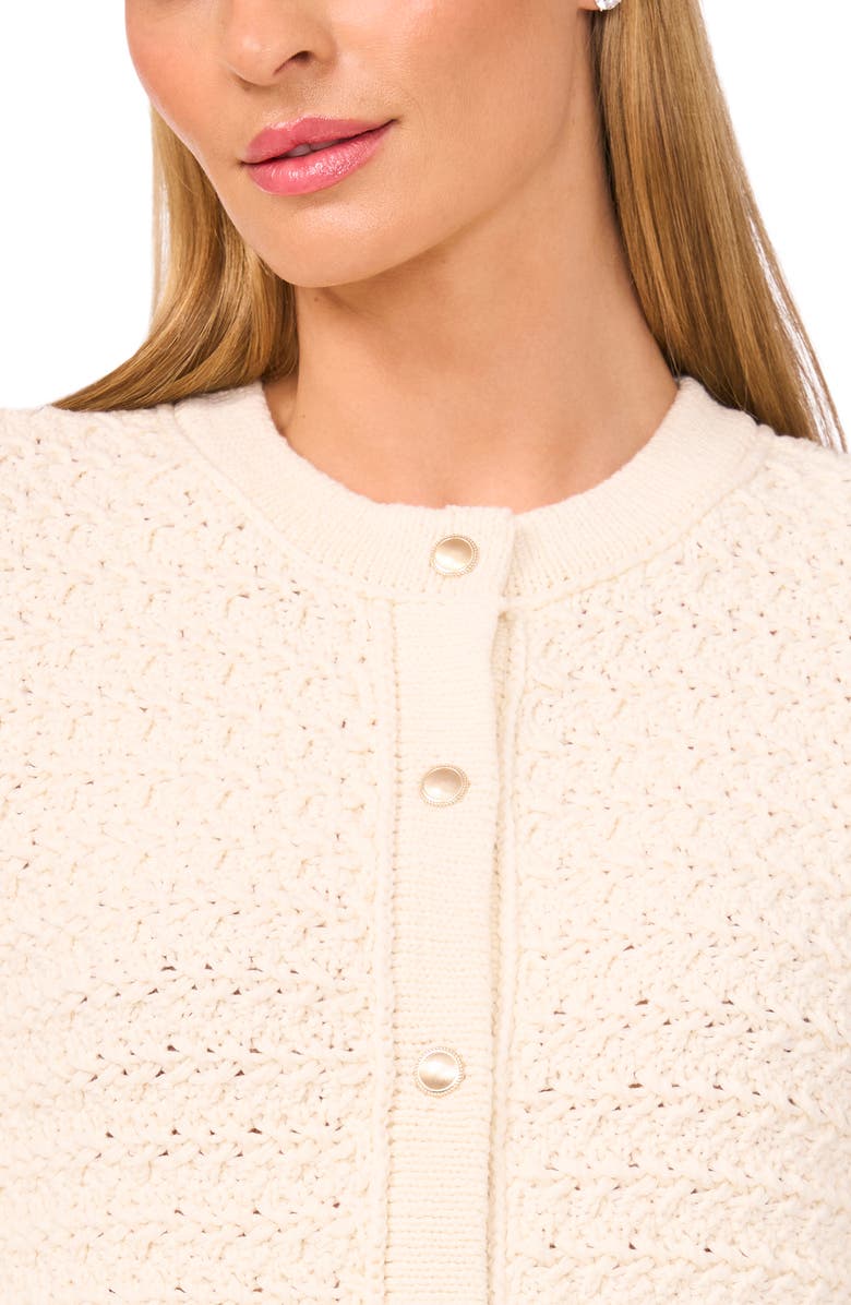 Halogen<sup>®</sup> Open Stitch Cardigan, Alternate, color, Birch Lurex