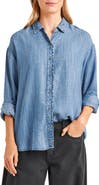 Splendid Lia Ruffle Chambray Button-Up Shirt