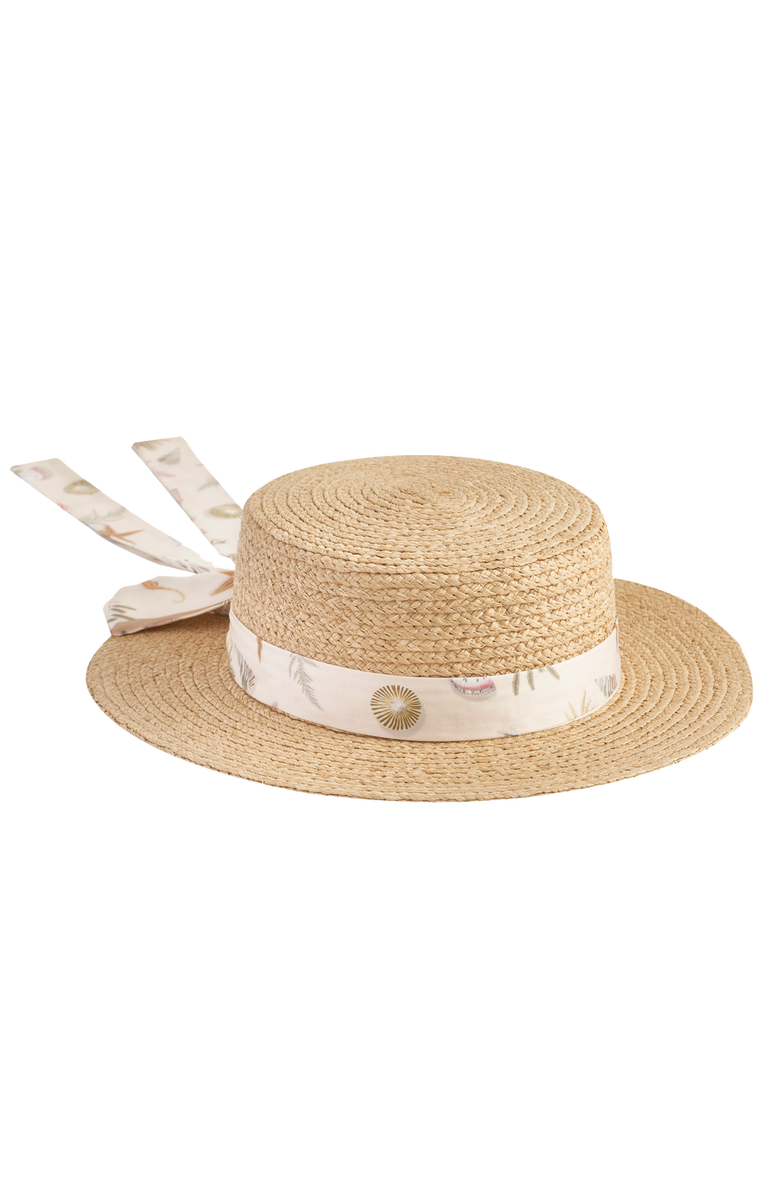 Fable England Whispering Sand Raffia Hat, Main, color, Beige