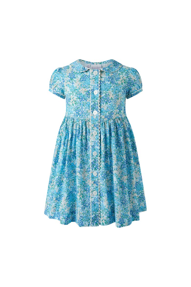 Floral Button-Front Dress, Main, color, Blue