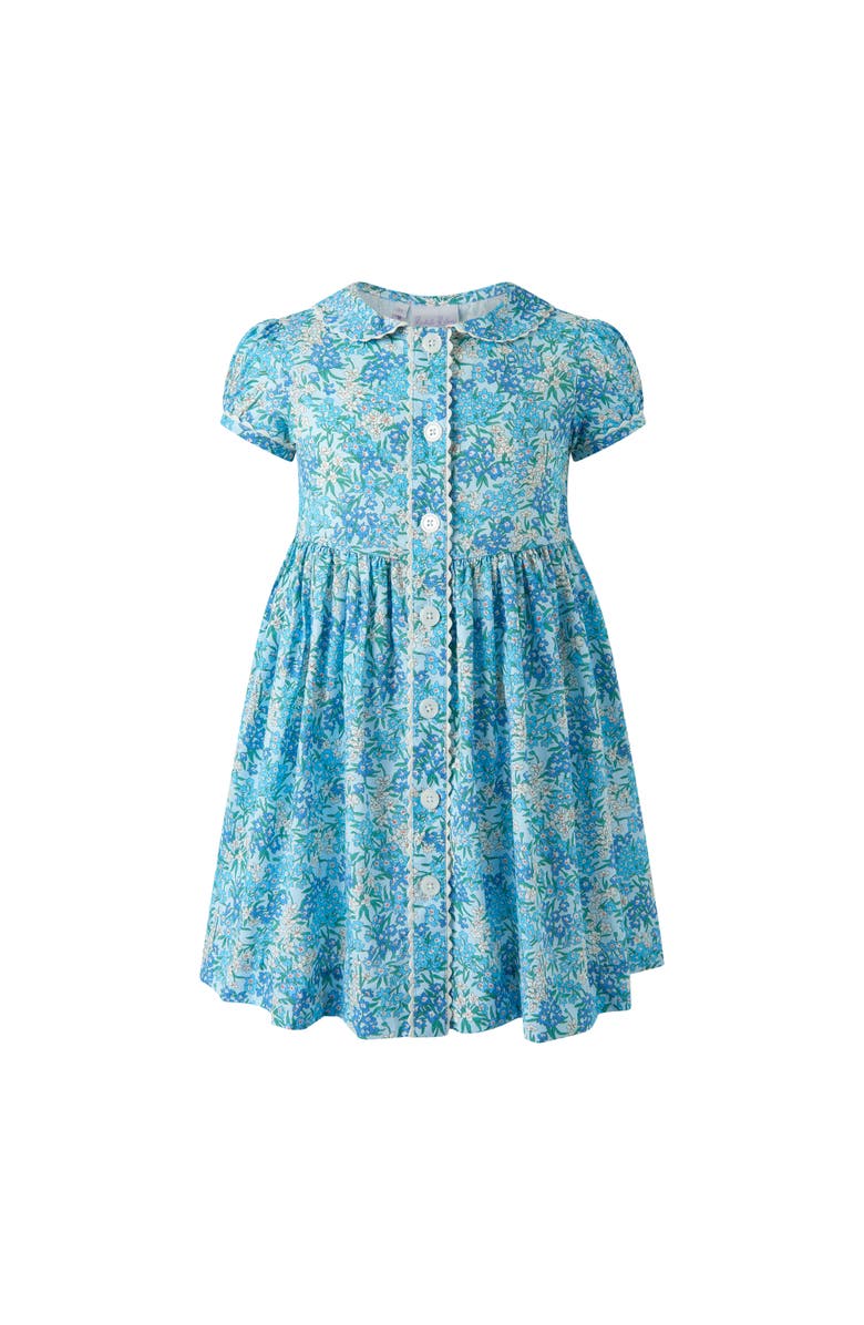 Rachel Riley Floral Button-Front Dress, Main, color, Blue