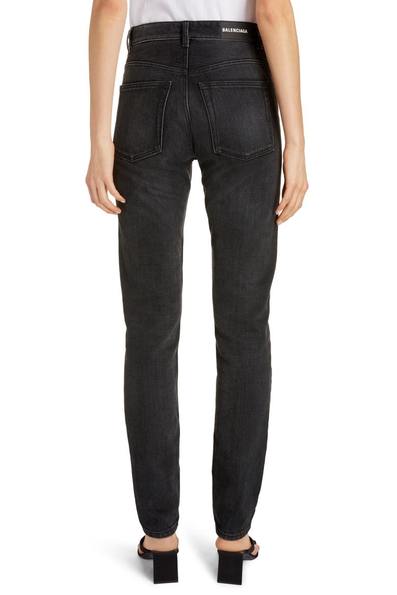 V-Waist Skinny Jeans, Alternate, color, GIVRE/ BLACK