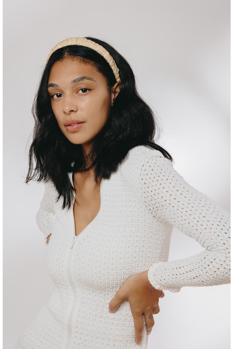 Emma Straw & Cotton Headband, Alternate, color, NATURAL/ IVORY