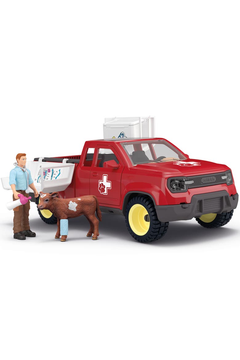 Farm World, Veterinarian Pick Up At The Farm, 29 Piece Vehicle Playset, Alternate, color, Multicolored