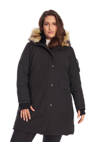 Alpine North LAURENTIAN PLUS SIZE - Vegan Down Long Parka Winter with Faux Fur Hood