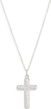 Nadri Crushed Pavé Cross Pendant Necklace