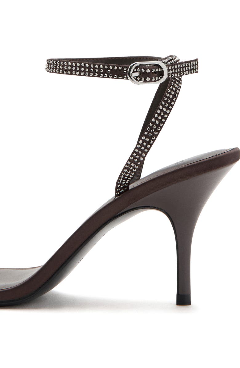 MANGO Embellished Ankle Strap Sandal, Alternate, color, Brown