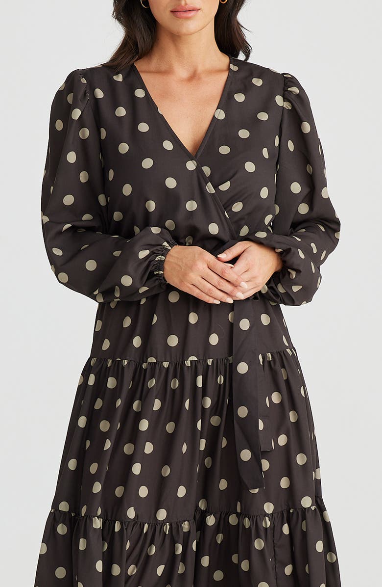 Brave+True Zion Polka Dot Long Sleeve Midi Dress, Alternate, color,