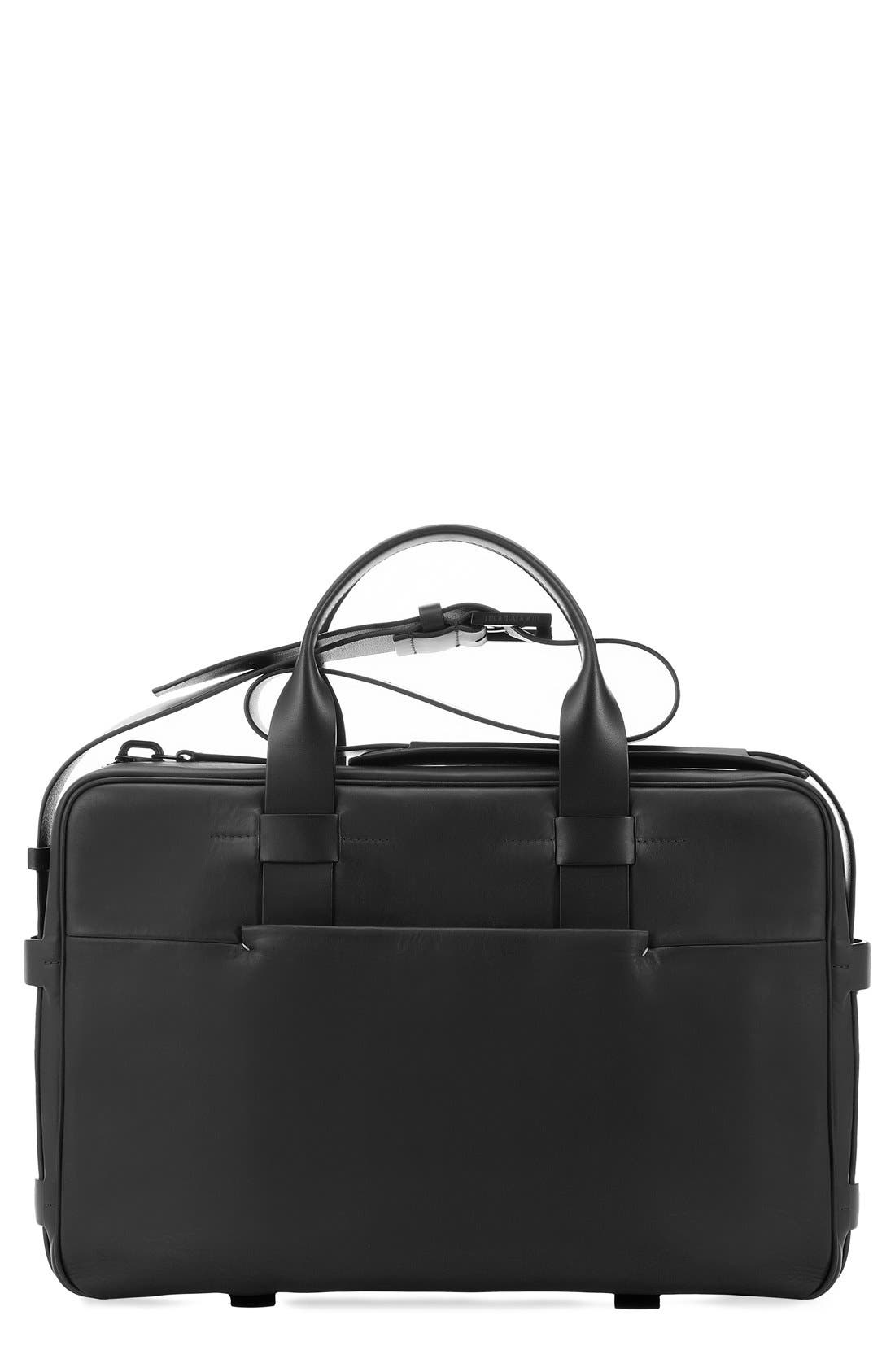 Leather Briefcase, Main, color, BLACK LEATHER