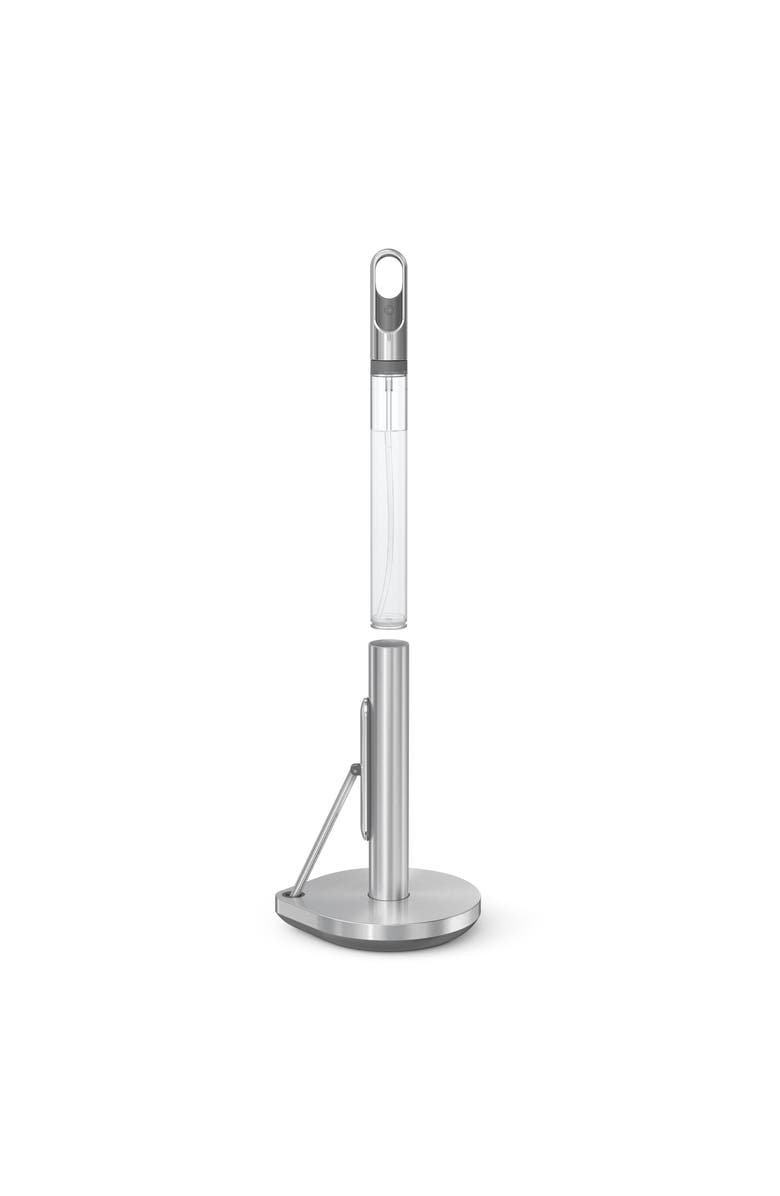 simplehuman paper towel holder with spray, Alternate, color, Brushed