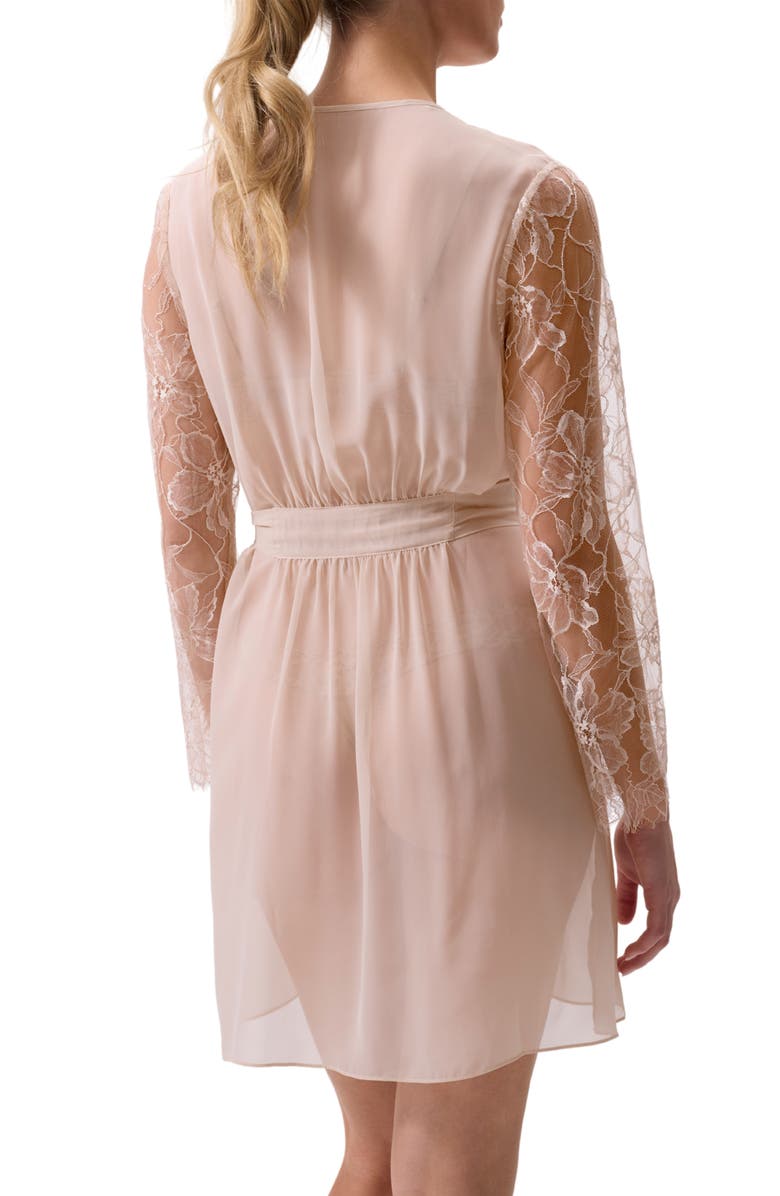 Rya Collection Sincerity Short Chiffon Robe, Alternate, color, Champagne