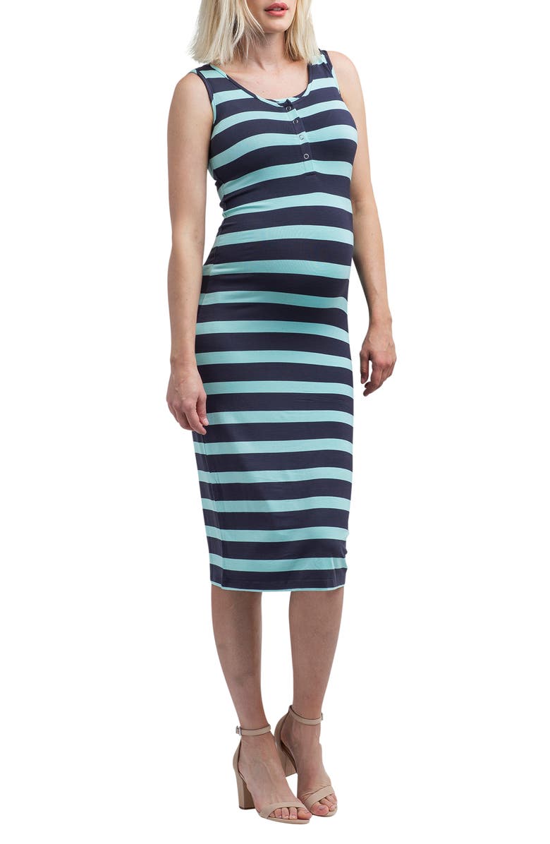 Nom Maternity Snap Placket Maternity/Nursing Tank Dress, Alternate, color,