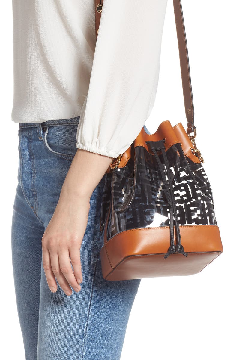 Fendi Mon Tresor Logo Transparent Bucket Bag, Alternate, color,