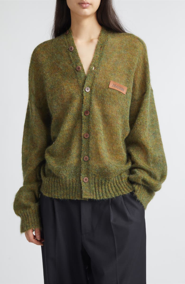 Magliano Mélange Mohair & Wool Cardigan, Main, color, Green