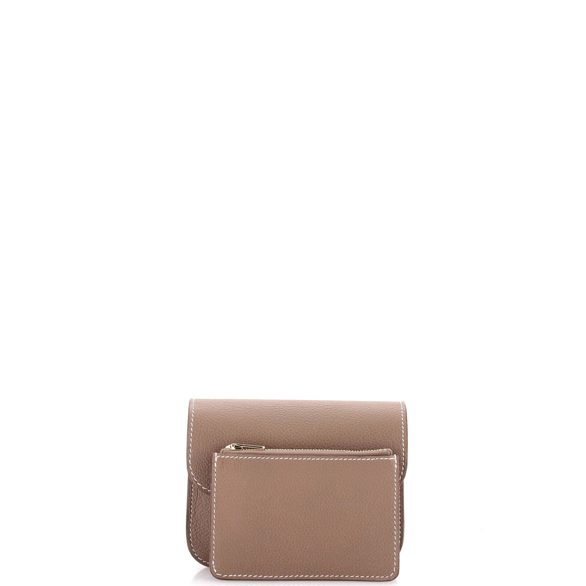 Pre-Owned Hermes Constance Slim Wallet Evercolor, Alternate, color, Etoupe