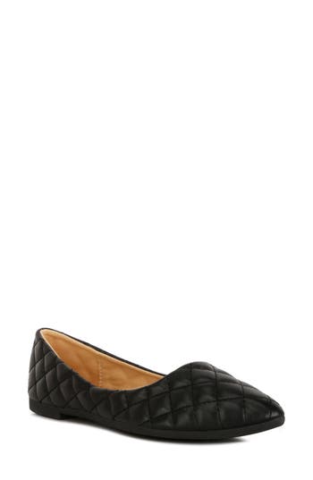 London Rag Rikhani Quilted Detail Ballet Flats In Black
