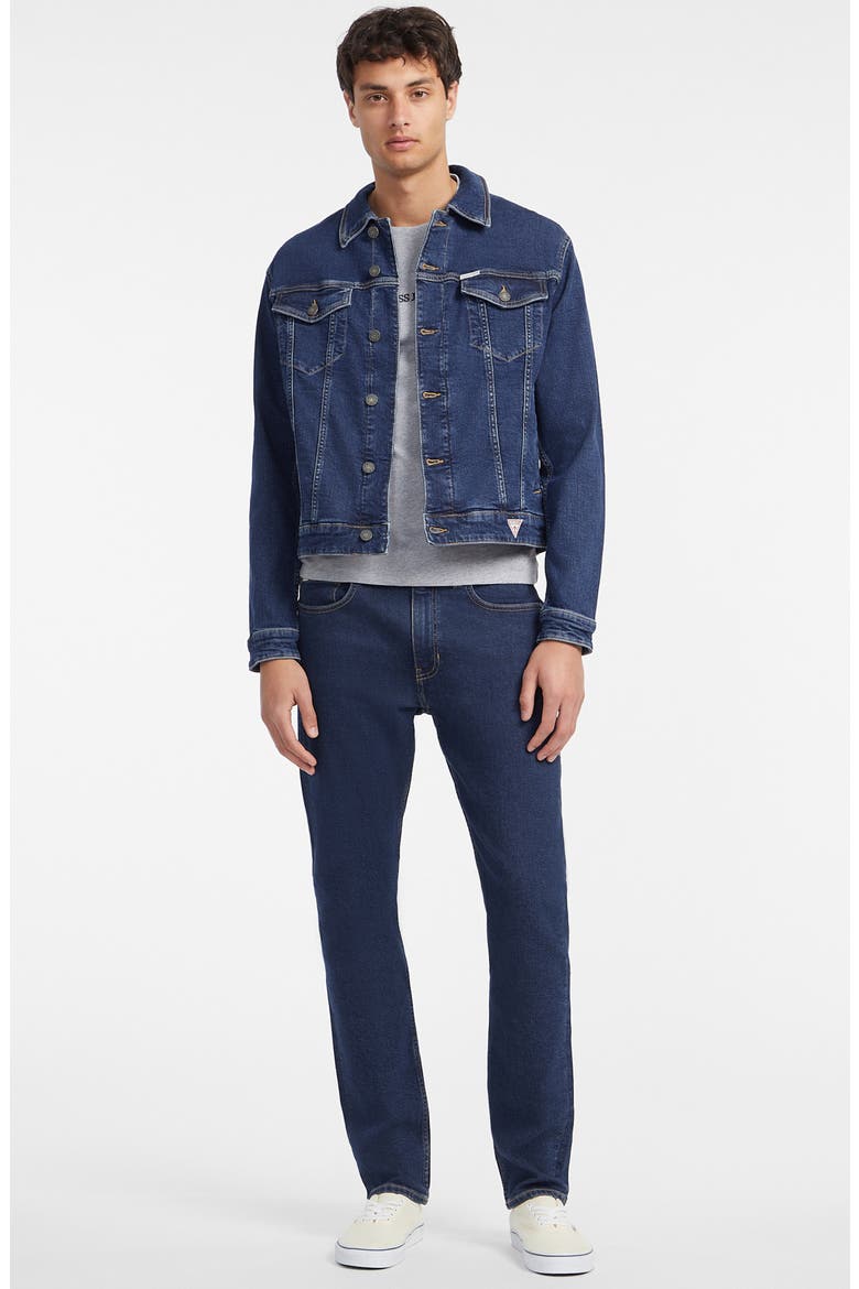 Slim Fit Denim Trucker Jacket, Alternate, color, VARD