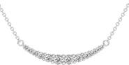 Bliss Diamond 1/2Ct TW Diamond Graduated Bar Necklace 14k Gold Lab Grown Pendant 28mm