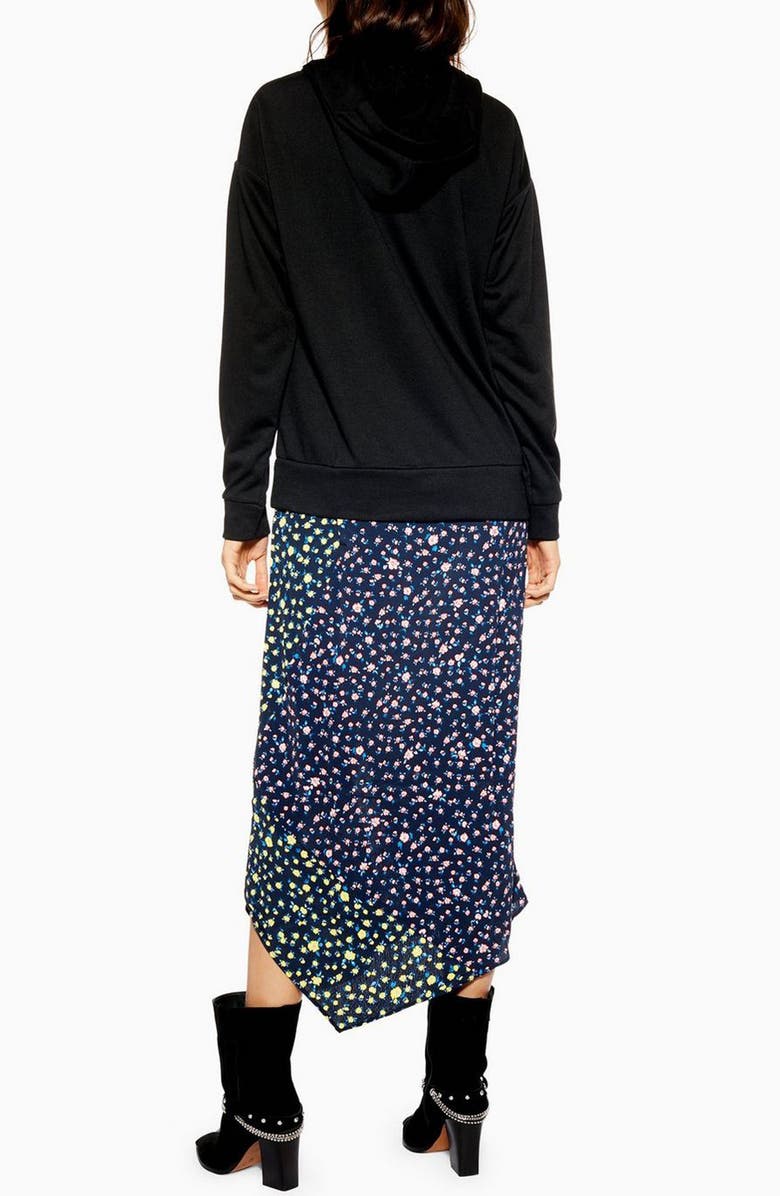 Topshop Hybrid Print Sweatshirt Dress, Alternate, color,