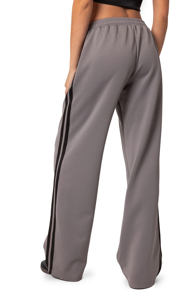 EDIKTED Robyn Side Stripe Track Pants, Alternate, color, Dark-Gray