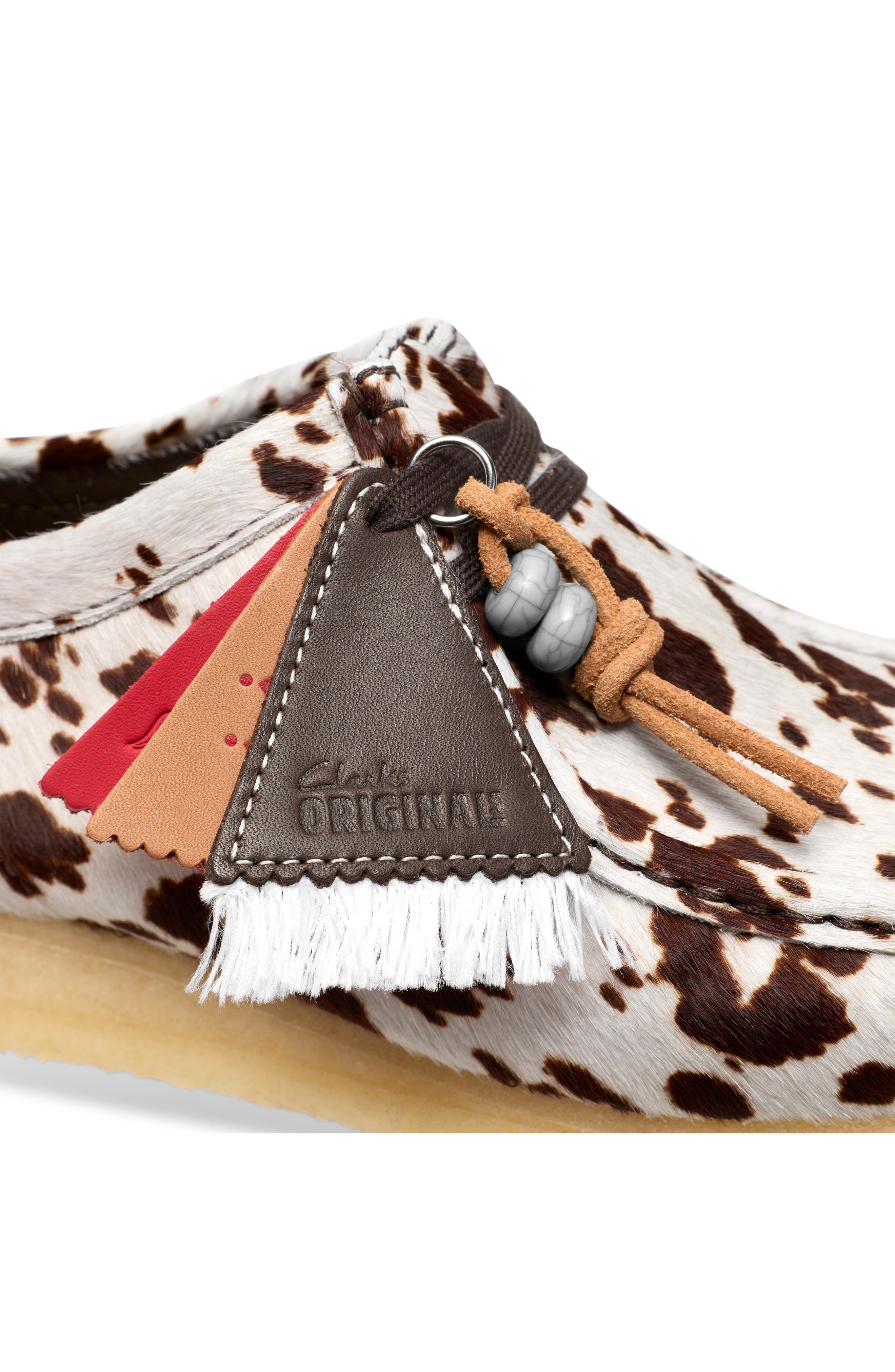 Wallabee Leather Shoe, Alternate, color, BROWN COW PRINT