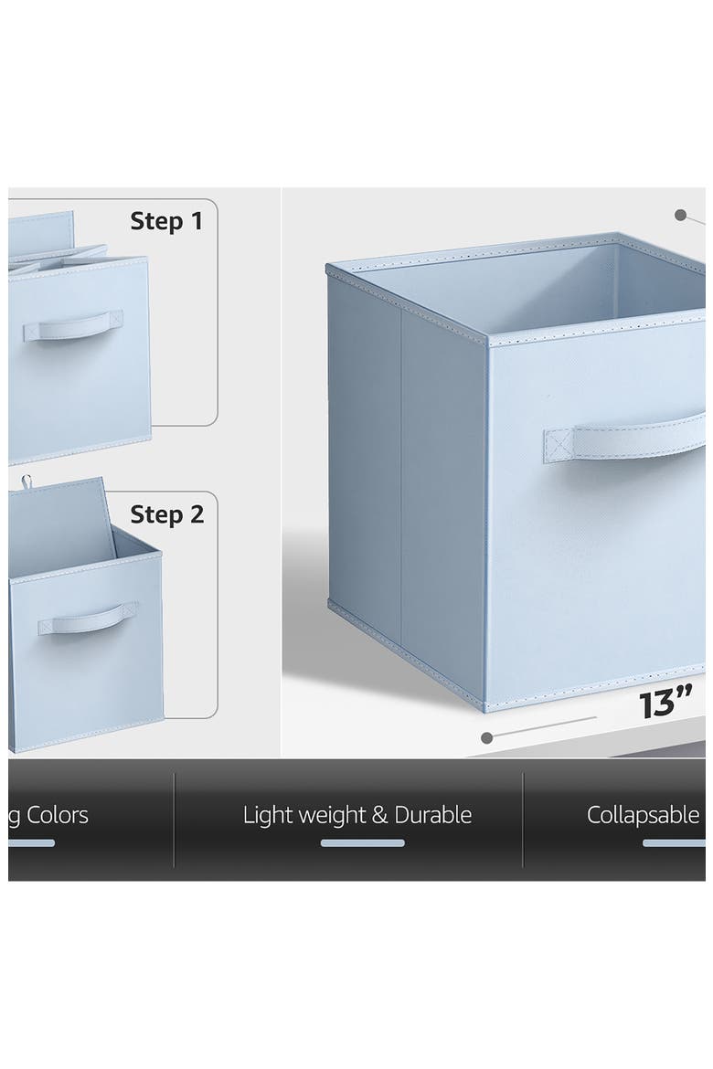 6-Pack Large Collapsible Storage Bins, Alternate, color, PASTEL BLUE/ GREEN/ YELLOW