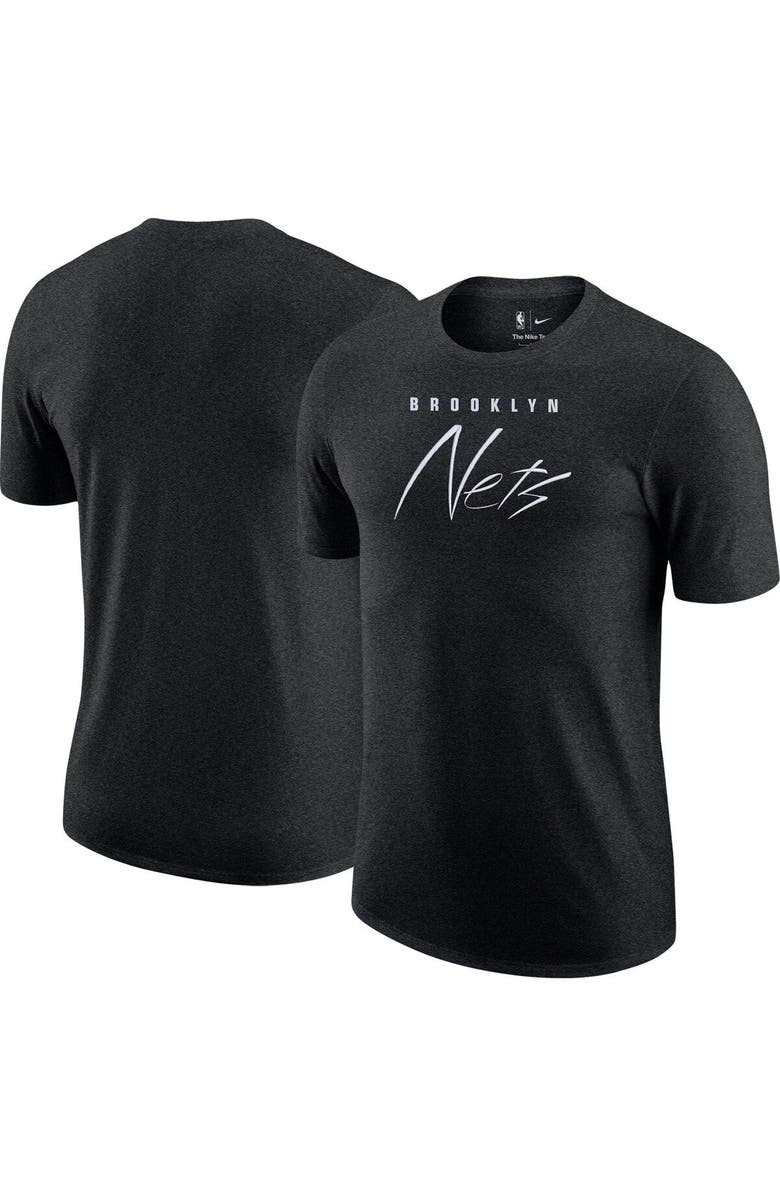 Nike Men's Nike Heather Black Brooklyn Nets Courtside Versus Flight Max90 T-Shirt, Main, color, Heather Black