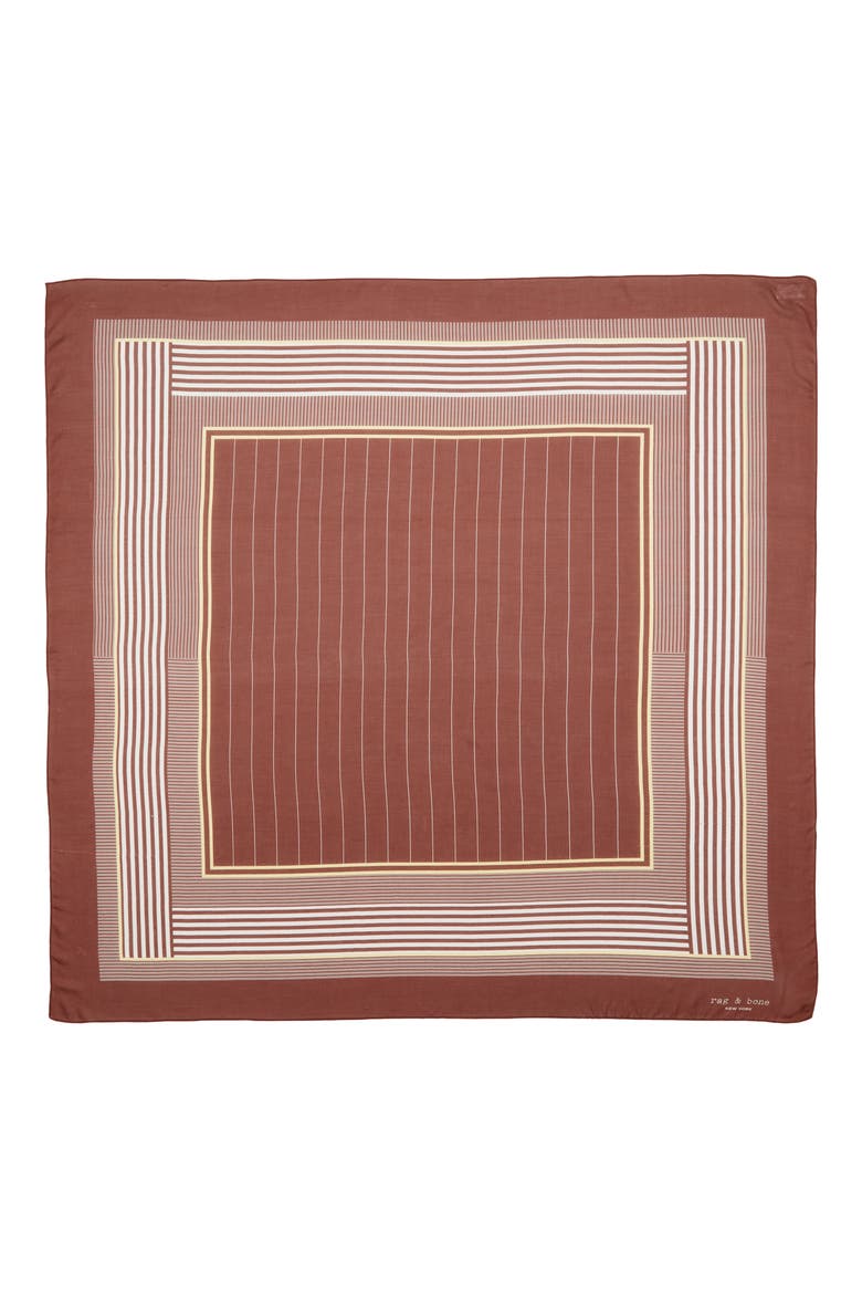 Pinstripe Square Scarf, Alternate, color, DEEP PLUM