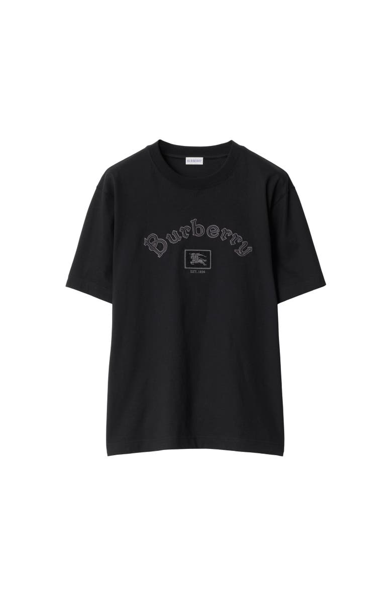 Burberry Gothic Logo Cotton T-shirt, Alternate, color, Black