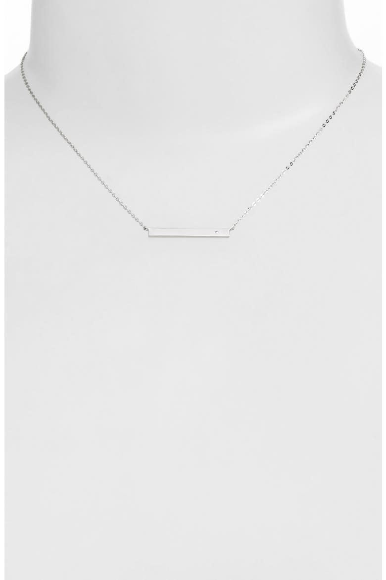 'Goldie' Bar Pendant Necklace, Main, color, SILVER