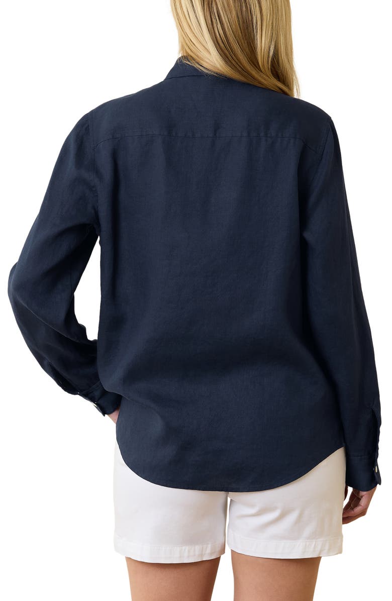 Tommy Bahama Coastalina Linen Button-Up Shirt, Alternate, color, Coastline