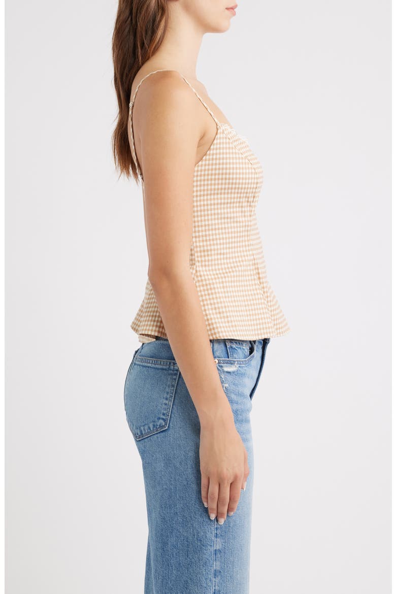 Genevieve Gingham Peplum Top, Alternate, color, ANZO CHECK