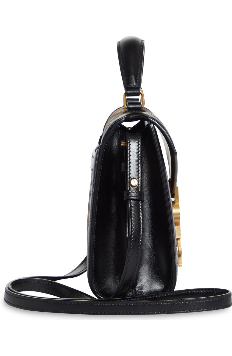 Saint Laurent Mini Cassandra Leopard Print Canvas Top Handle Bag, Alternate, color,