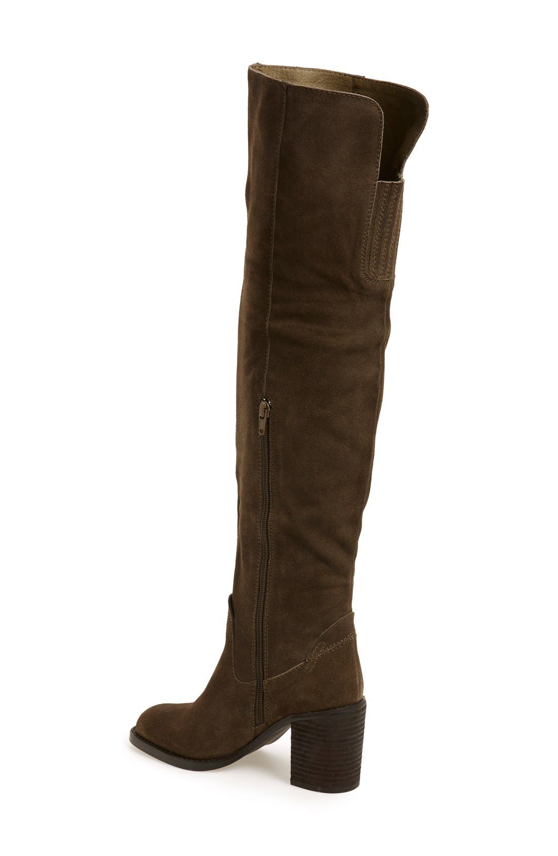 'Raylan' Over the Knee Boot, Alternate, color, KHAKI DISTRESSED SUEDE