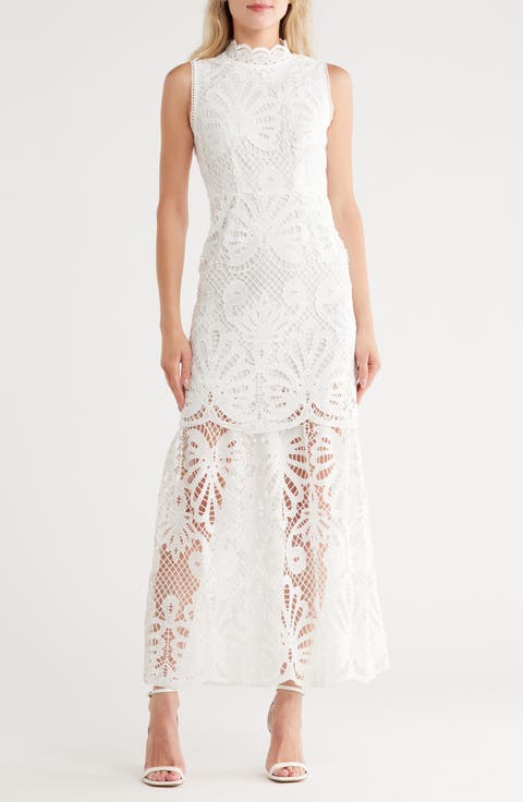 Sleeveless Guipure Lace Maxi Dress