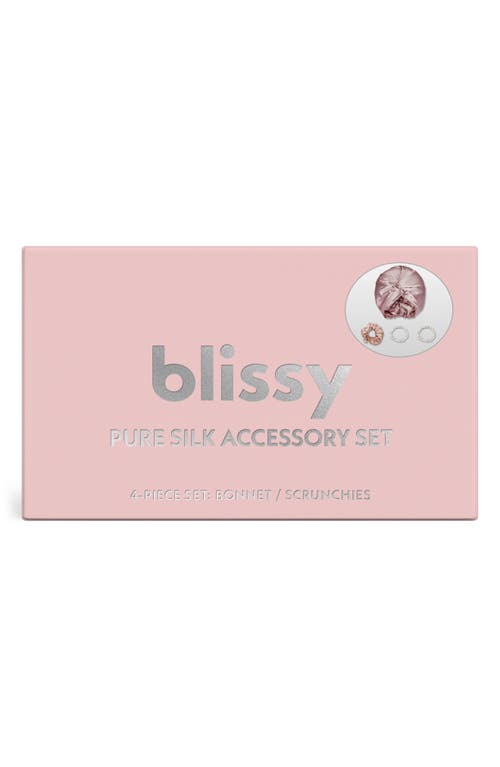 Blissy 4- Piece Silk Hair Bonnet & Scrunchies Set
