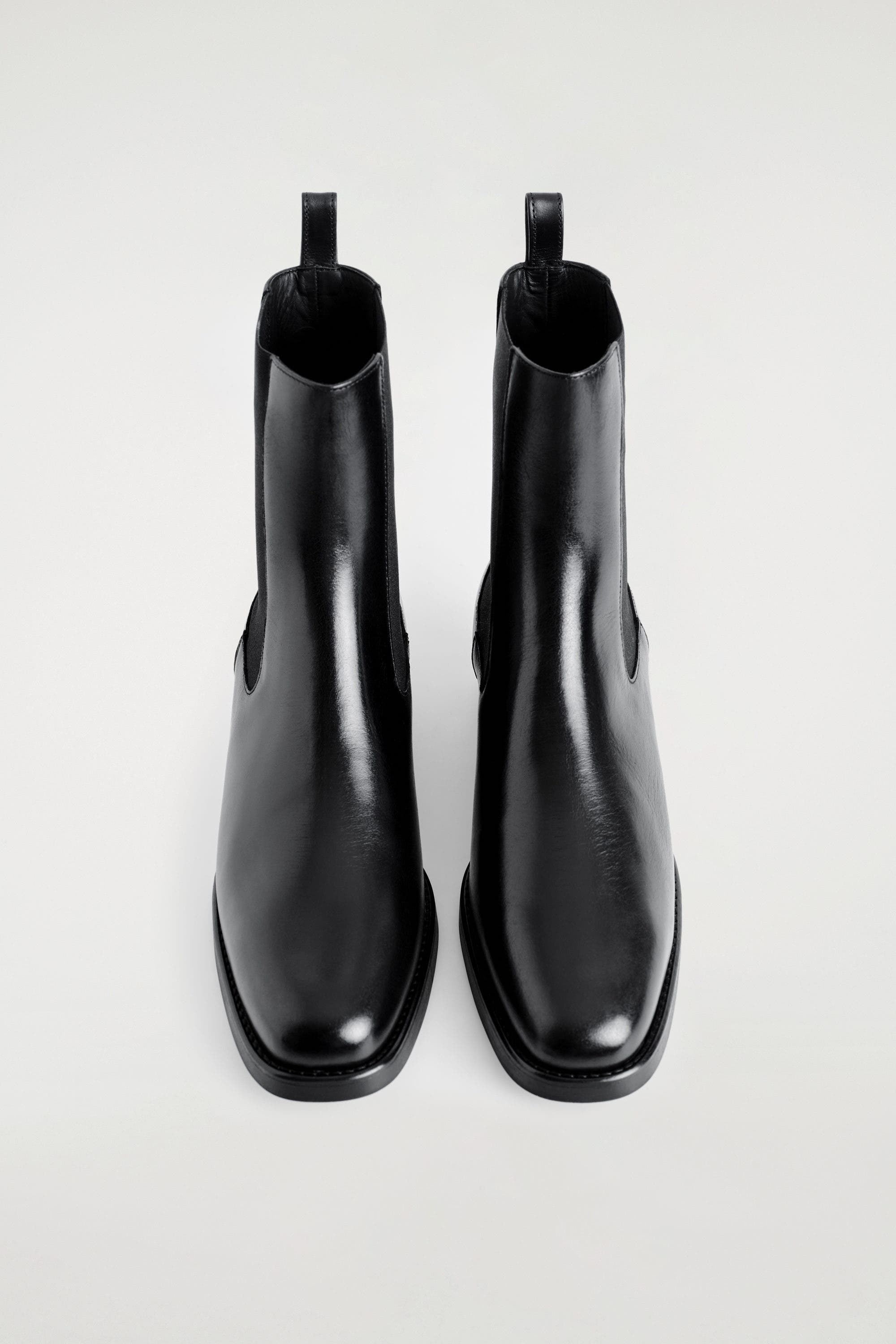 COS Leather Chelsea Boots, Alternate, color, Black