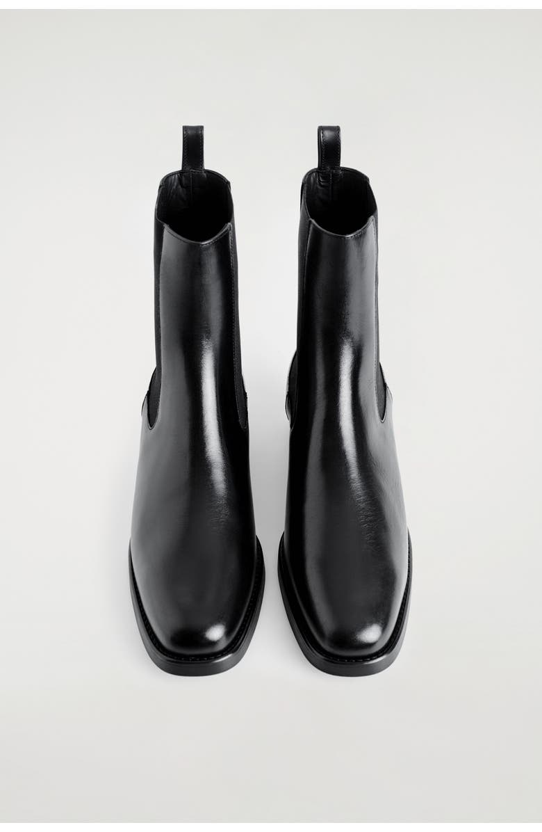 COS Leather Chelsea Boots, Alternate, color, Black