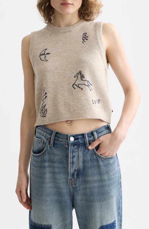 Scotch & Soda Embroidered Sleeveless Sweater In Gray