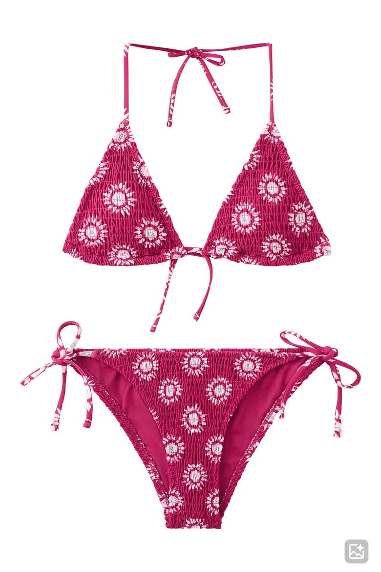 Sun Smocked Two-Piece Swimsuit, Alternate, color, PINK