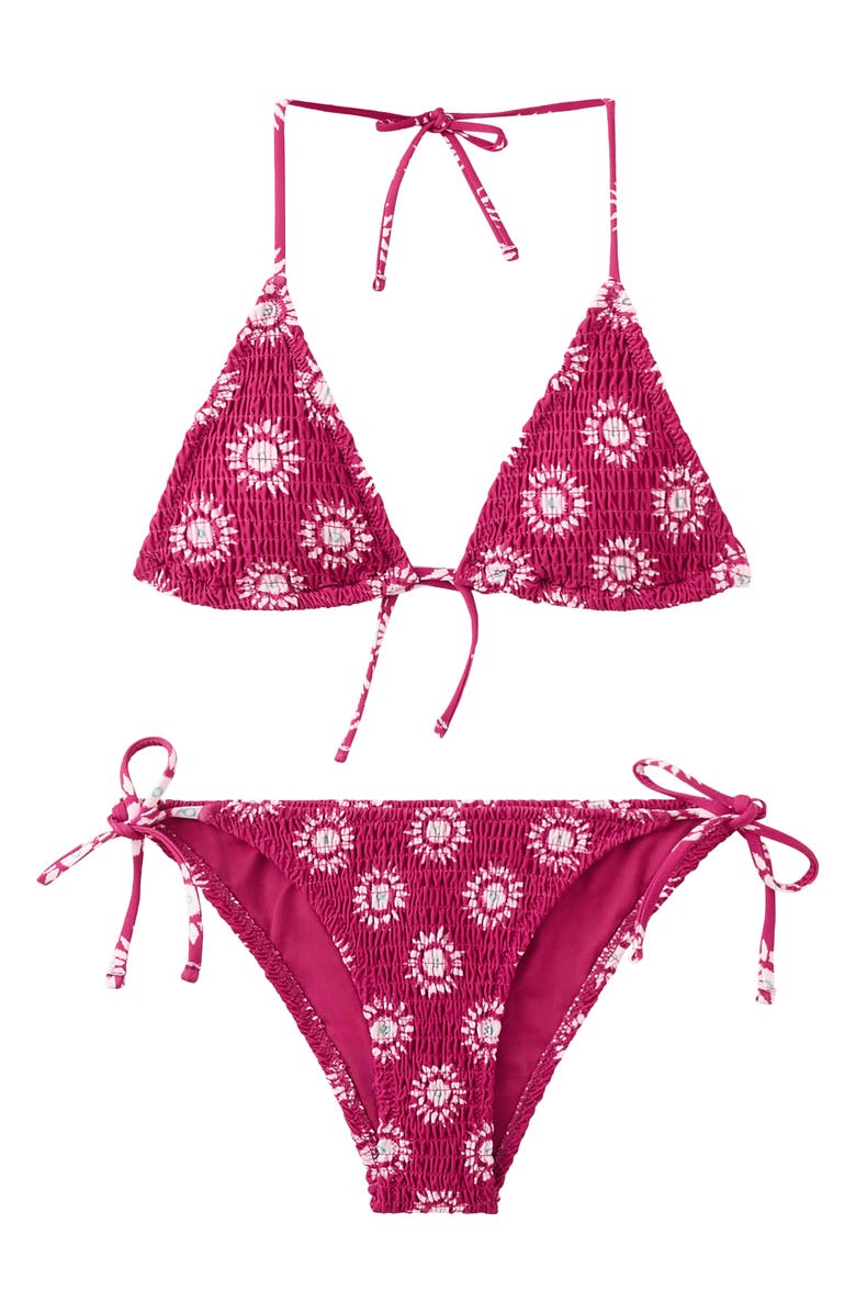 MANGO TEEN Sun Smocked Two-Piece Swimsuit, Alternate, color, 